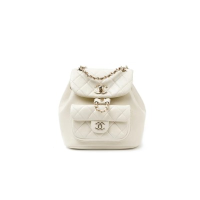 CHANEL BACKPACK WHITE AS2908 B07122 (18*18.5*12cm)